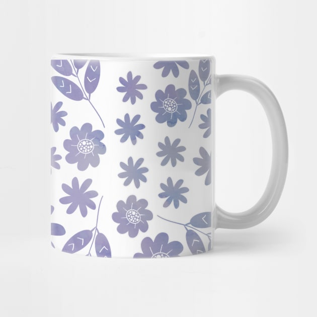 Grey & Lavender Floral Pattern by tanyadraws